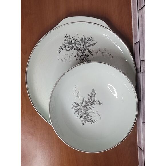 Lady Empire Permacal Serving Platter and Large Round Serving  Bowl  Mid Century - Picture 2 of 11